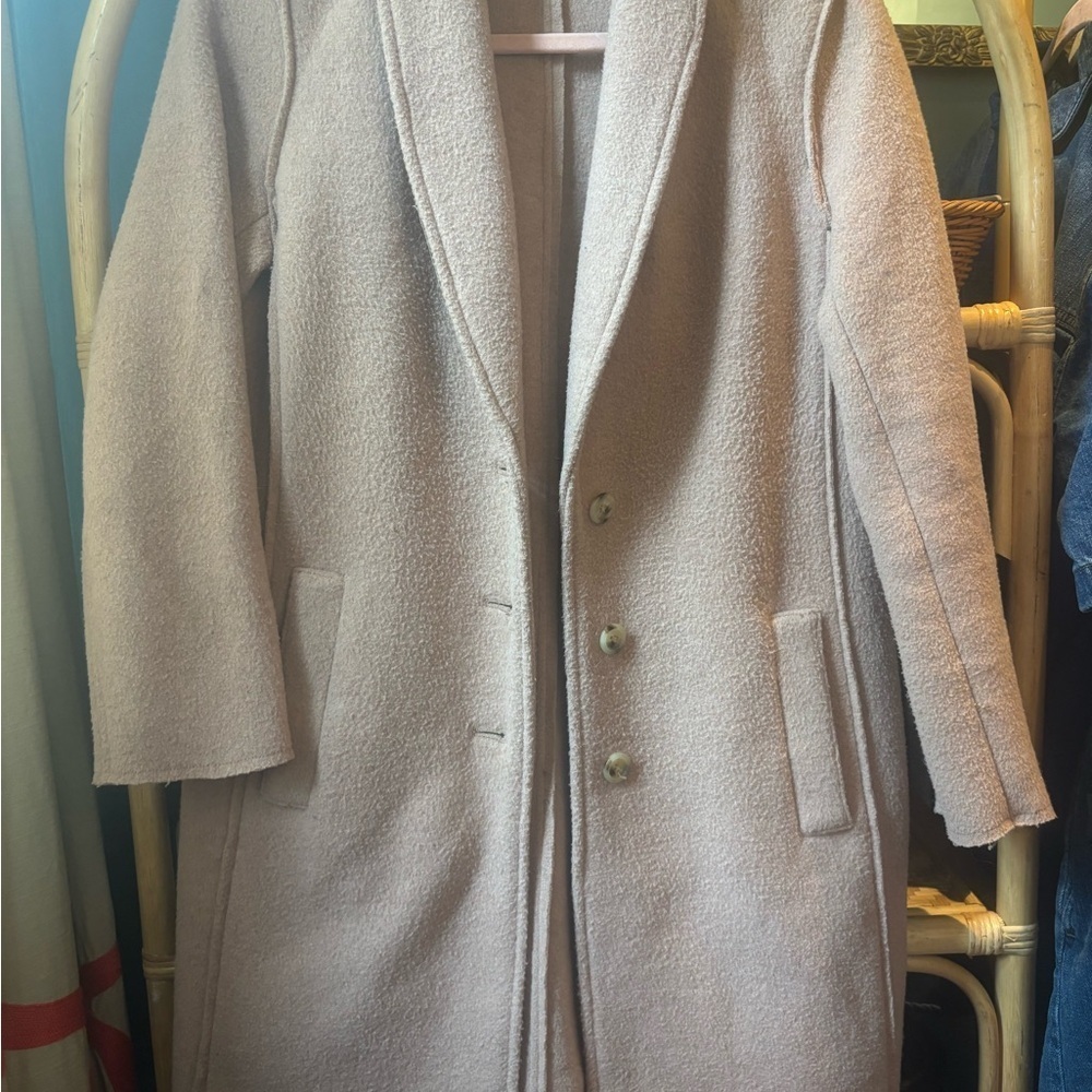 J.Crew Womens Blush Pink Boiled Wool Topcoat